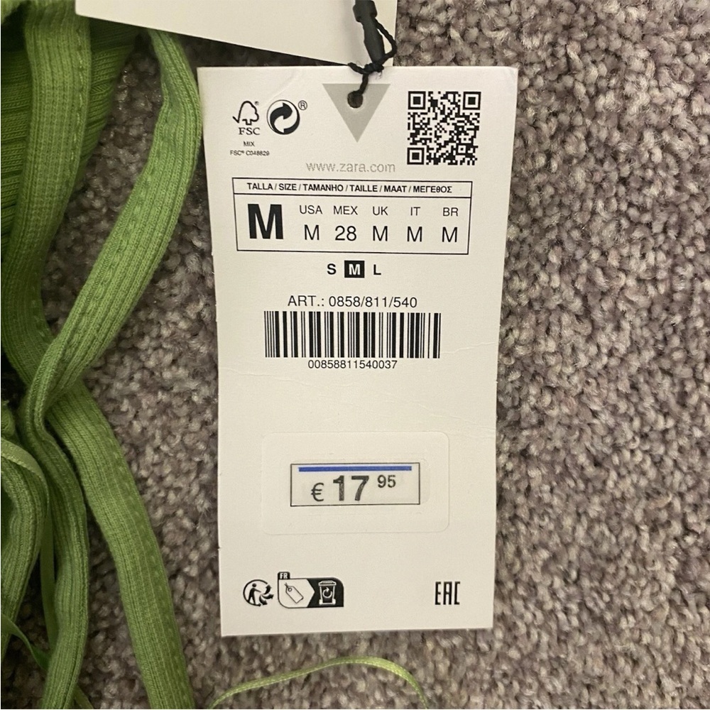 Zara Lime Green Ribbed Crisscross Bodysuit - Picture 14 of 16